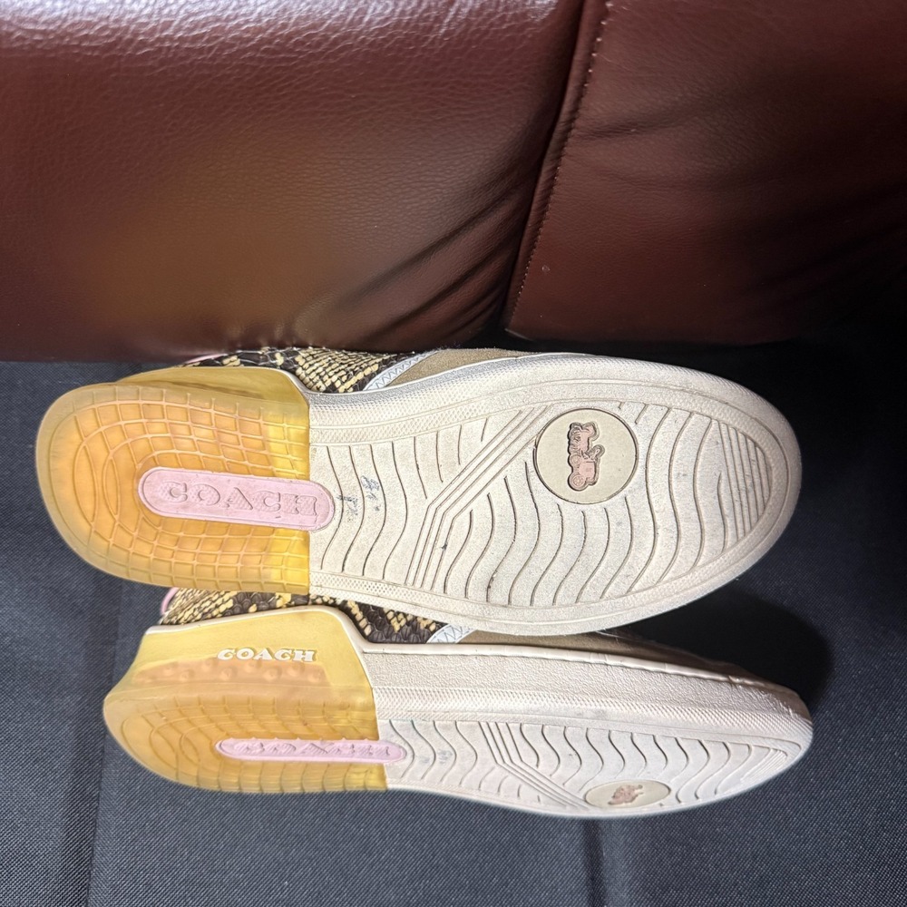 Coach‎ Womens Snake Print Fashion Sneakers Size 8B Designer Casual Shoes - Picture 8 of 15